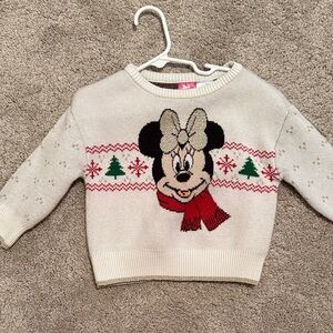 Disney Cream Sweater with Minnie Mouse and Holiday Design
